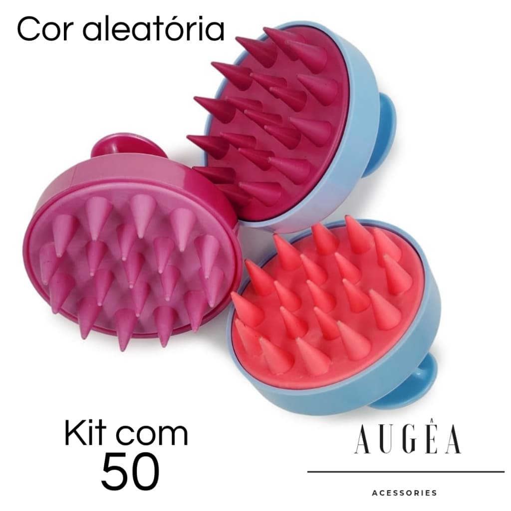 Kit 50 Escovas Massageadora Capilar Silicone Antiqueda Atacado Revenda