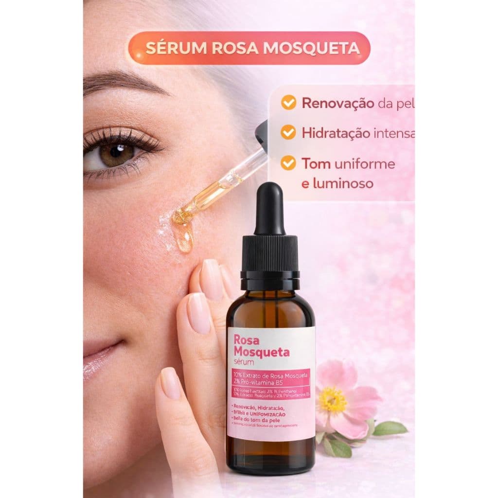 Sérum Facial Óleo de Rosa Mosqueta Dermachem – Regenerador, Antienvelhecimento e Hidratação Profunda