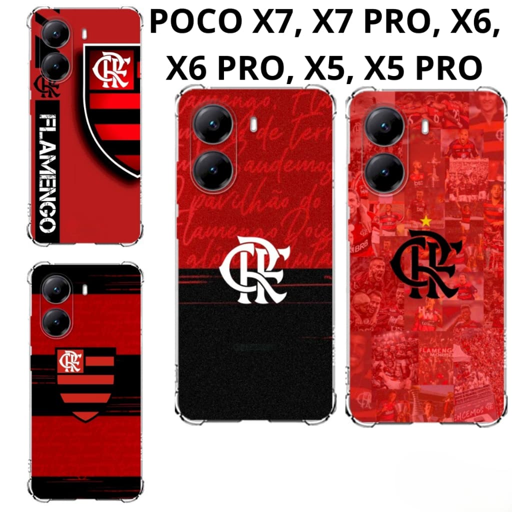 COMPATÍVEL POCO X7, X7 PRO, X6, X6 PRO, X5, X5 PRO Capa Mengão Rubro Negro Capinha Case TPU Inspirada Flamengo