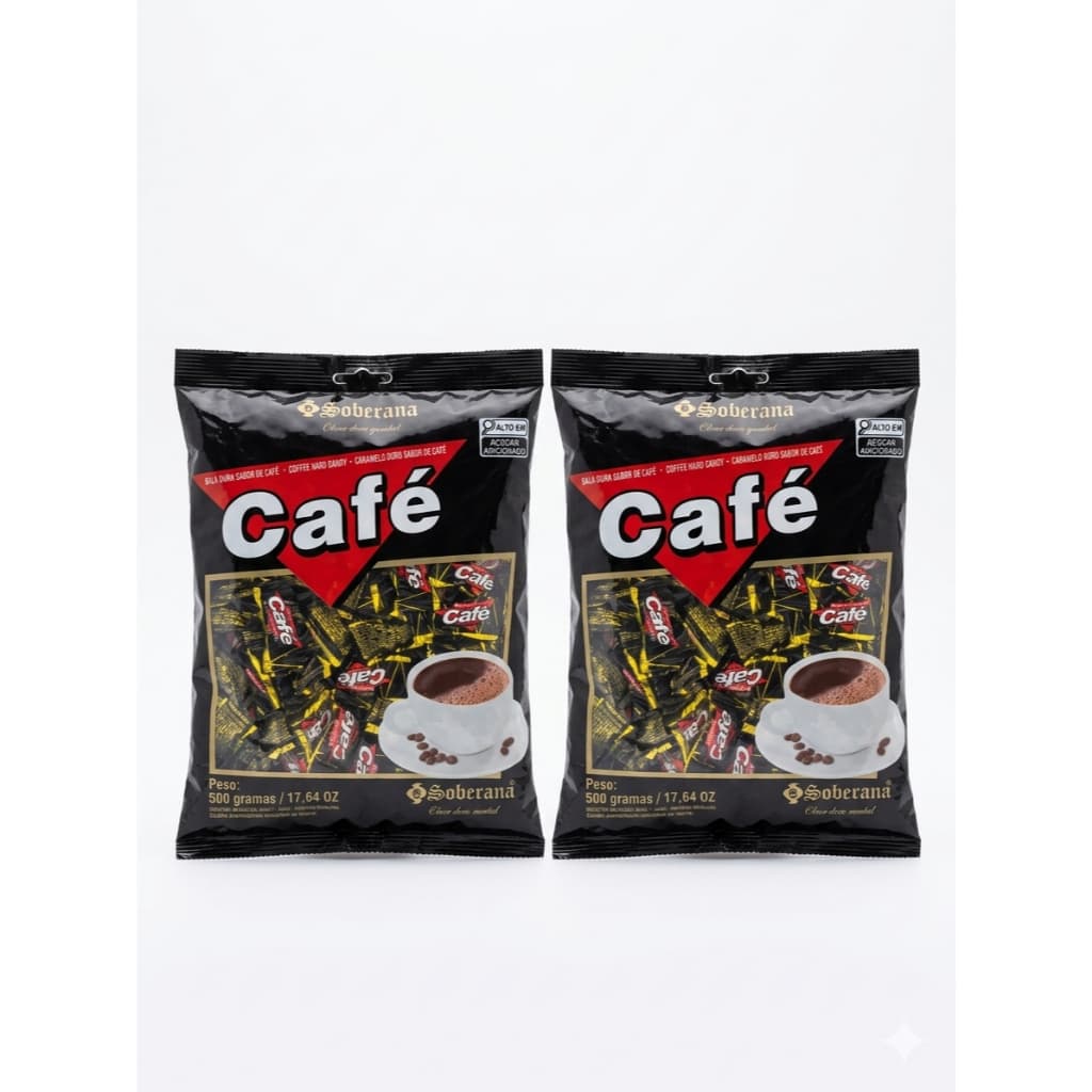Kit 2 Pacotes Bala Dura de Sabor Café Soberana 500g - Total 1kg