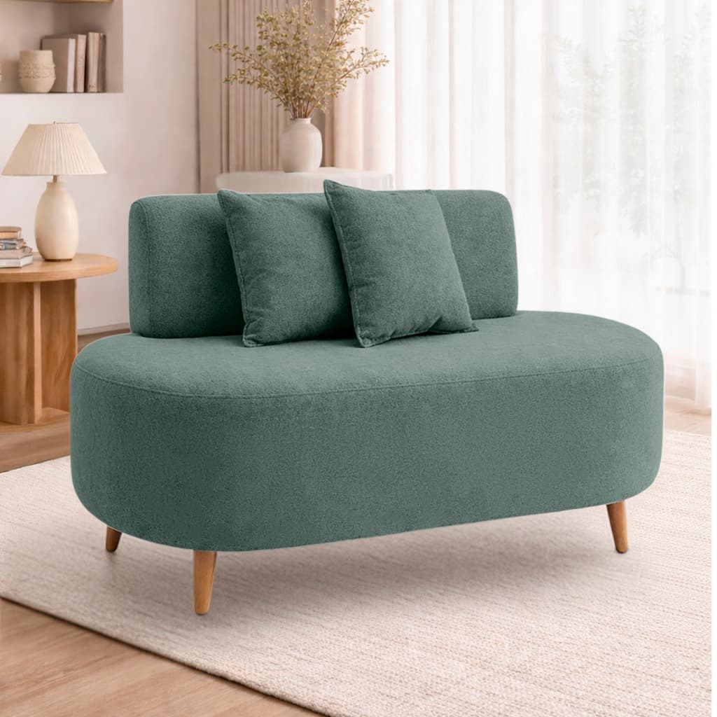 Sofá Orgânico 1,15 Cm Tecido Boucle 02 Lugares  Closet  Quarto Recepçao  Visammer