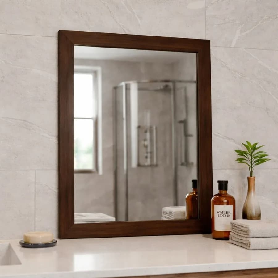 Espelho Retangular 33x43cm Banheiro Lavabo Parede Moldura Clássica Triax Diversas Cores