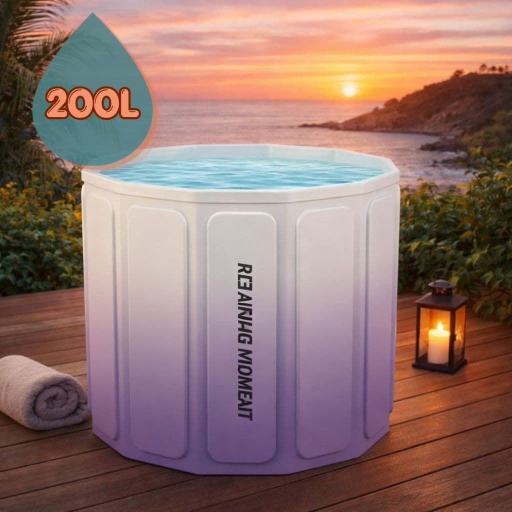 Banheira Dobrável PVC Oxford 200L Portátil Relaxamento Spa Casa Apartamento Viagem Sortida