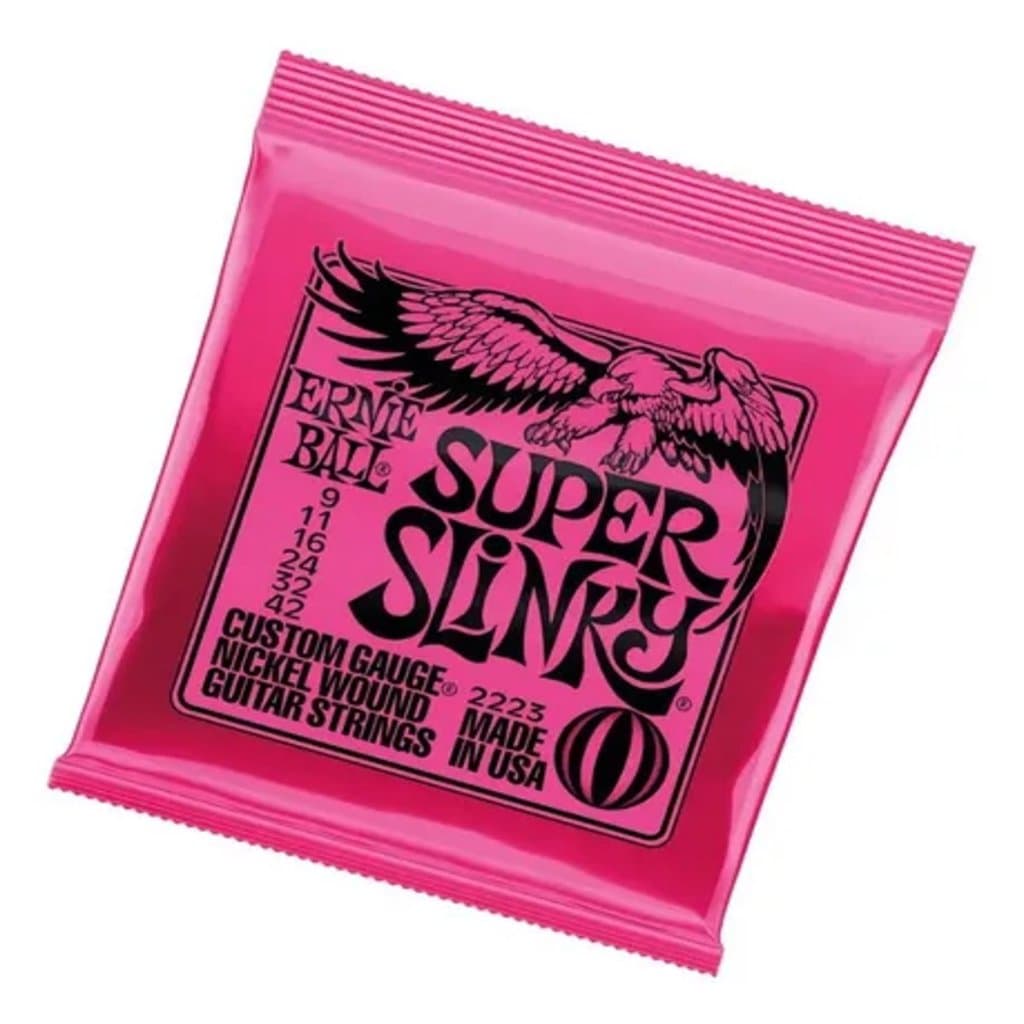 Encordoamento Ernie Ball Super Slinky 009 Cordas para Guitarra Nickel Alta Durabilidade Som Profissional