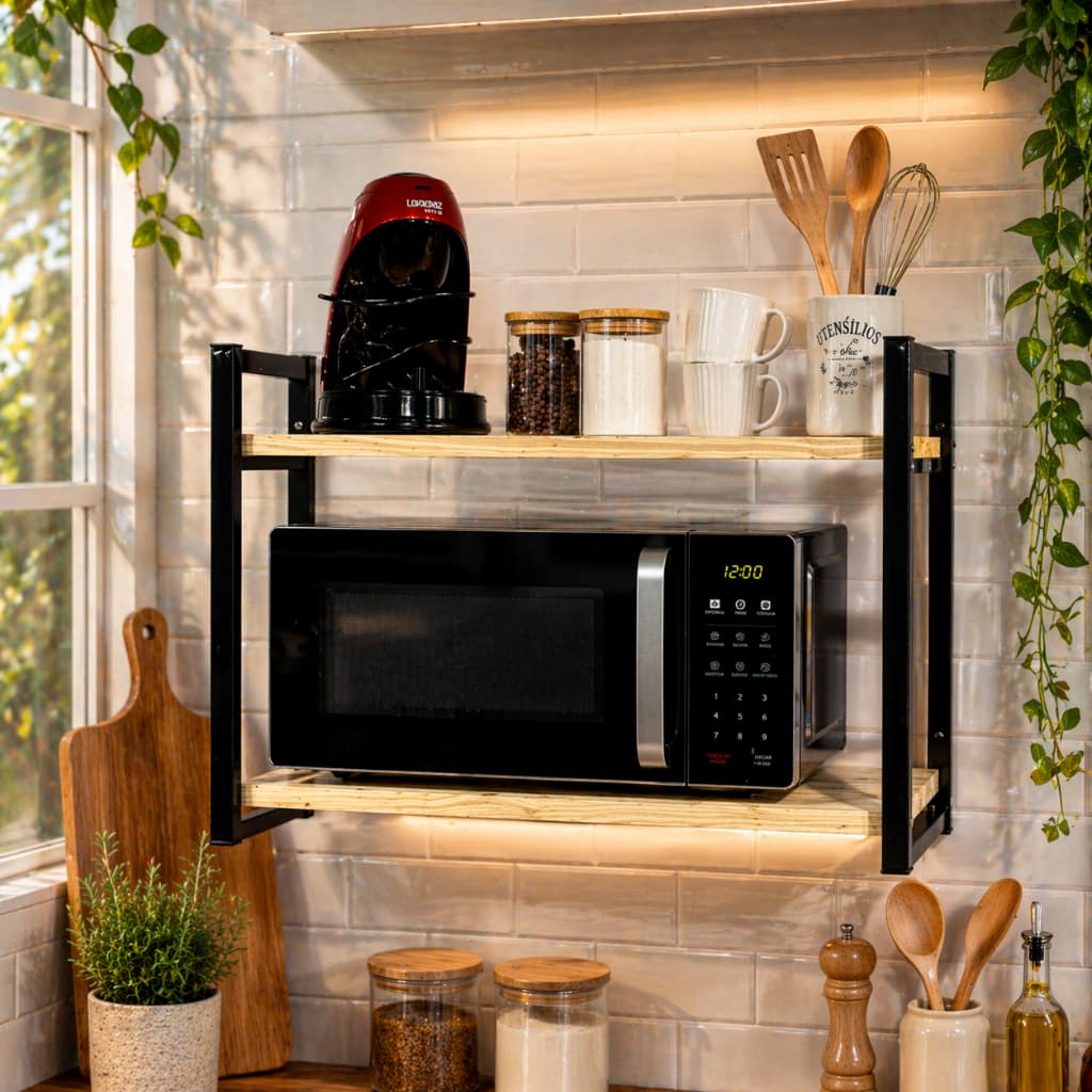 Suporte Nicho De Microondas Forno Prateleira Reforçada 60cm
