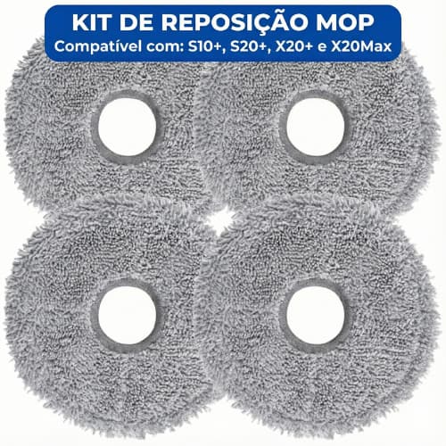 Kit 2 Esfregão Mop Xiaomi Robot S20+, S10+, S10 Plus B108gl/b