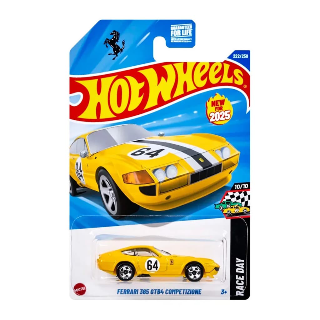 Carrinho Hot Wheels Ferrari 365 GTB4 Competizione Amarela - JBC19