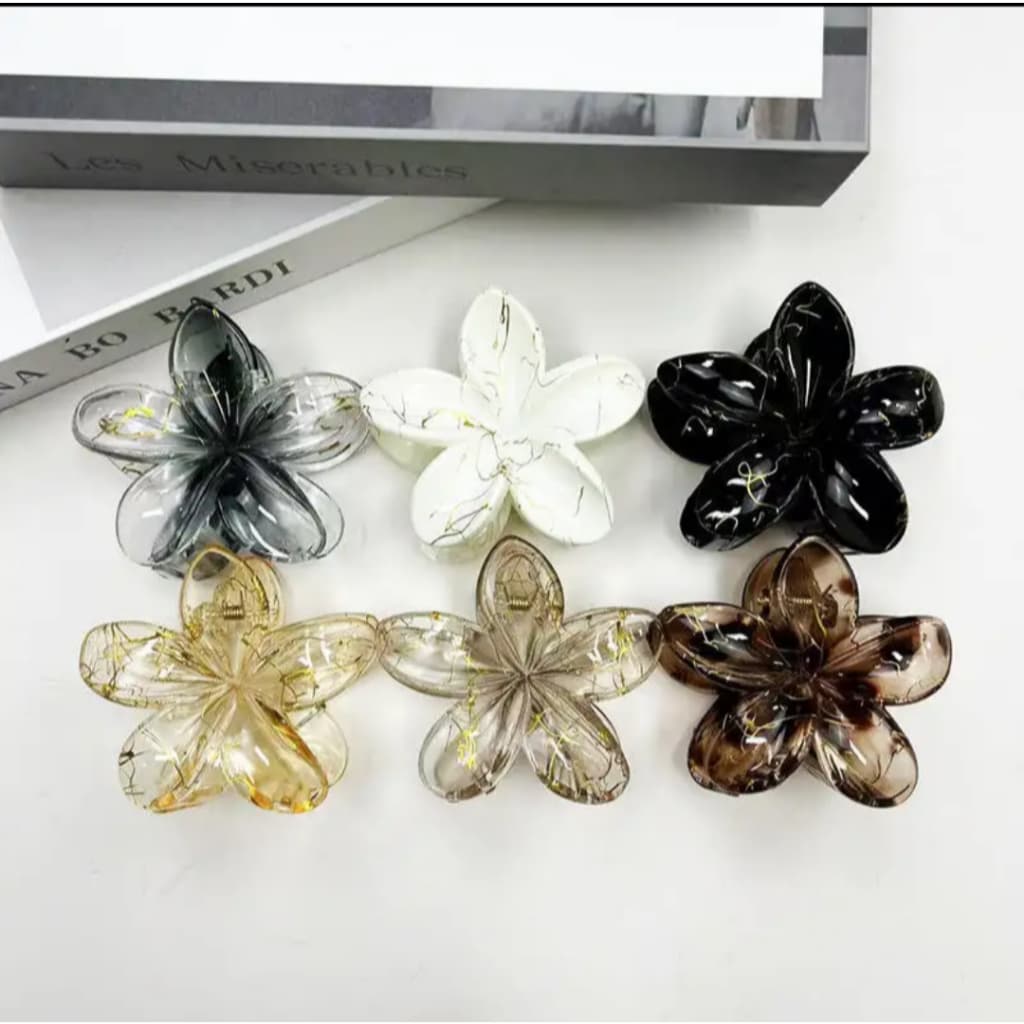 2/3 Piranha Garra Cabelo Grande Presilha Flor Prendedor Acrílico Acessório Feminino