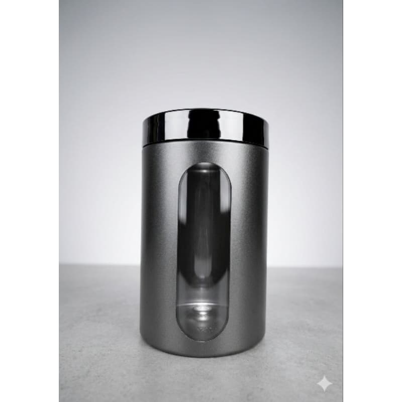 Pote Plástico Porta Mantimento Metalizada  1,5L com visor Pote Multiuso