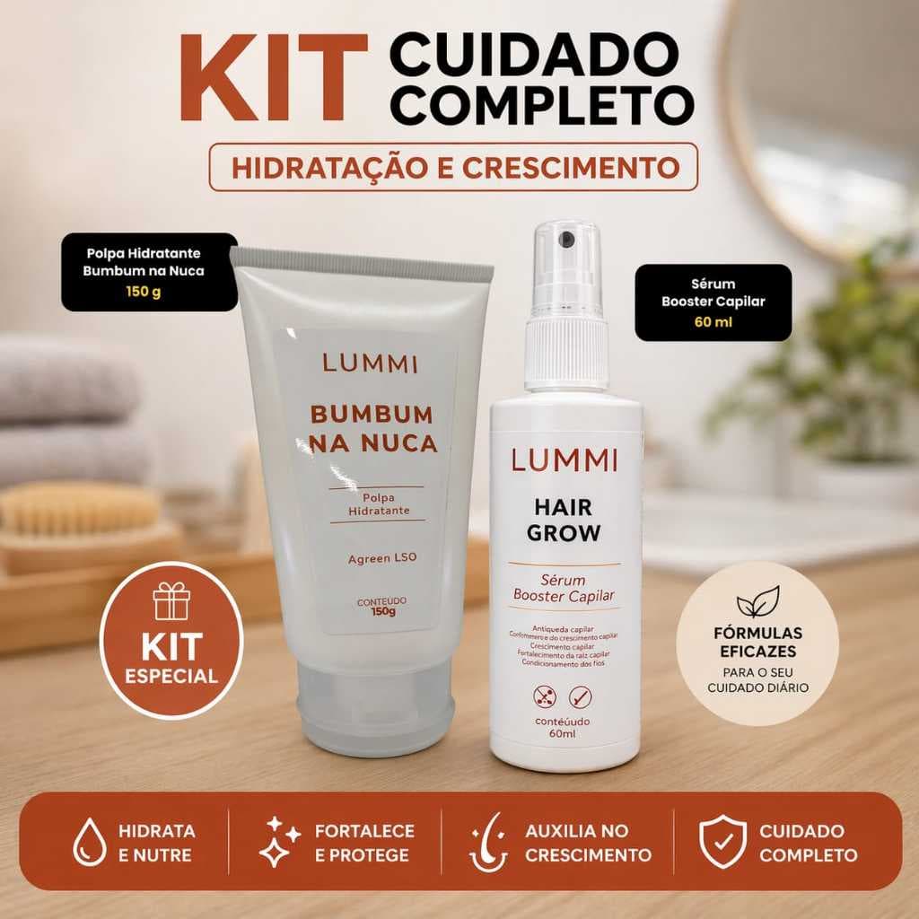 Kit Crescimento Capilar + Hidratante Firmador Bumbum Na Nuca