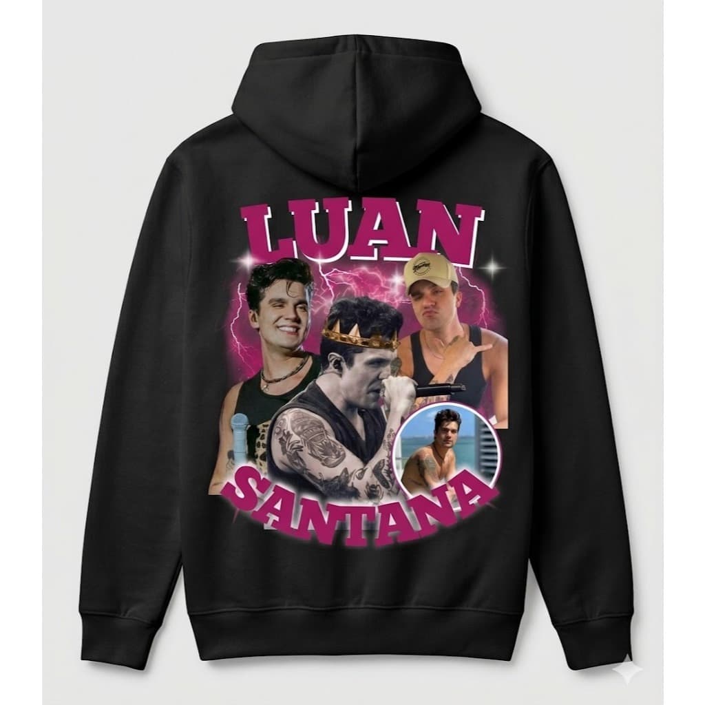 Moletom Luan Santana Blusa de Frio Canguru Unissex Luan City Estampa Exclusiva Premium Duo-Street