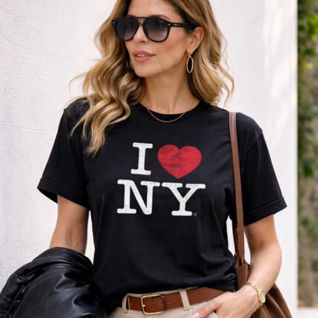 Camiseta I Love NY Feminina Oversized Premium Algodão Estampa Tendência 2026 Moda Casual Confortável