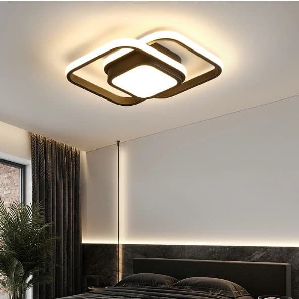 Luminária de Teto LED Moderna com 3 Cores Ajustáveis Preto Branco Para Quartos , Salas De Estar
