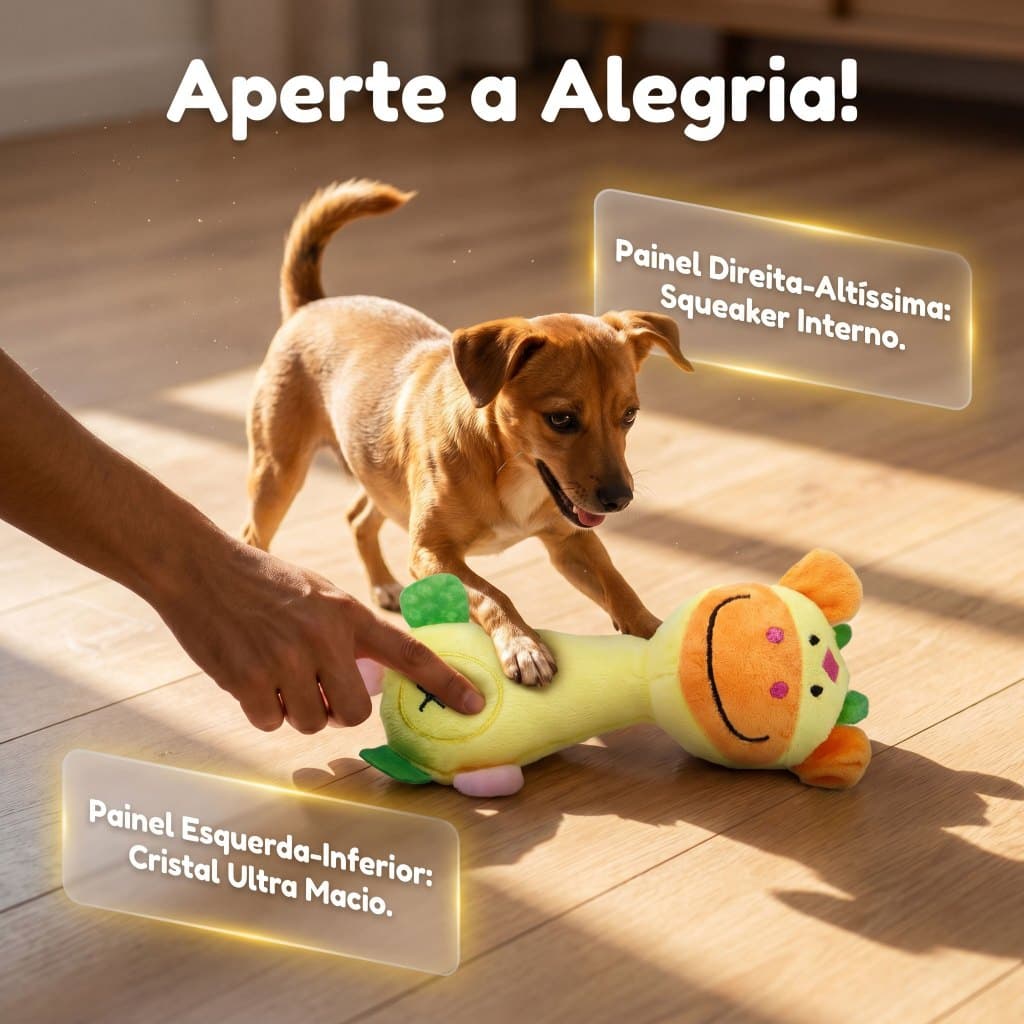Brinquedo de Pelúcia para Cães de Pequeno e Médio Porte – Formato de Girafa com Apito