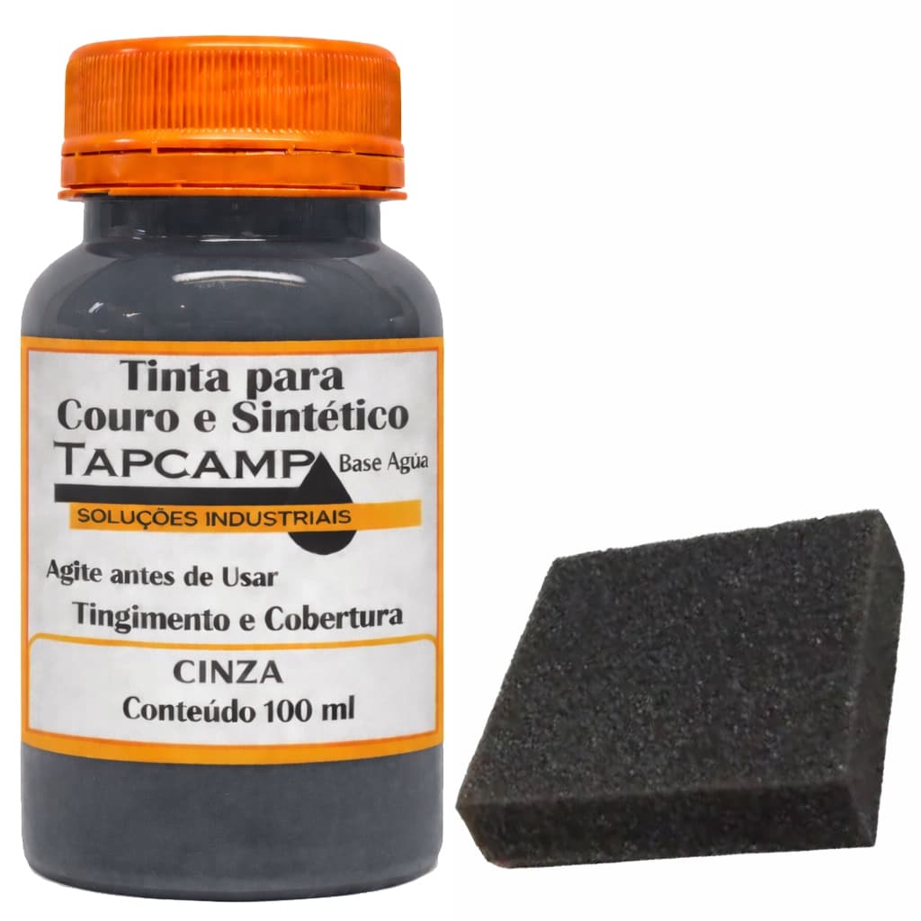 Tinta Couro cinza Semi Brilho Restaura Sapato Bota banco de carro 100ml