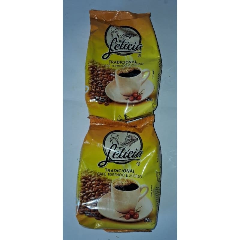 Kit 2 Café Leticia Tradicinal,Torrado e Moido 250g.