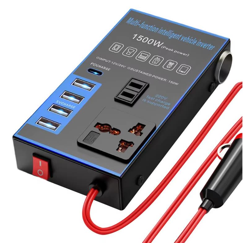 Inversor De Energia Para Carro De 1500w 12v 24v a 110v 220v