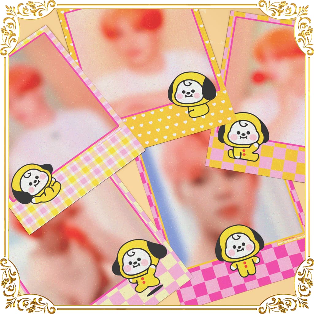 Polaroid Holográfica Personalizada ✨ Modelo Baby Chimmy – KPOP Fofo Idol Decoração Photocard Army