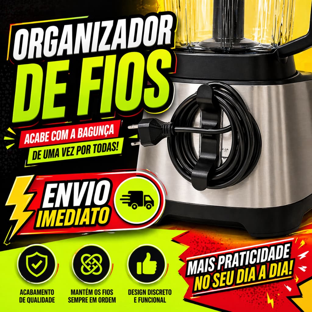 Organizador De Fios e Cabos Fixação Forte Sem Furos Para Cozinha Escritórios Home Office