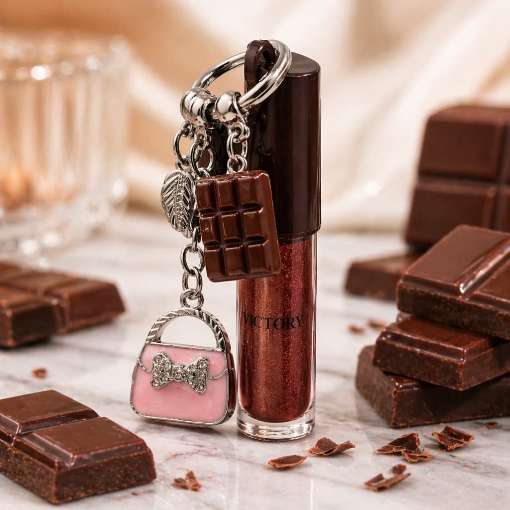 Lip Bunny Gloss Chocolate Pink Grape com Chaveiro