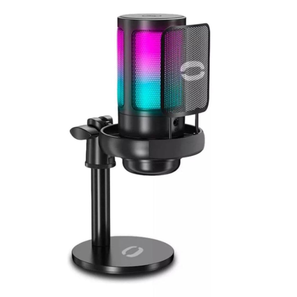 🎤 Microfone Gamer RGB USB Profissional Streaming Podcast PC Plug Play