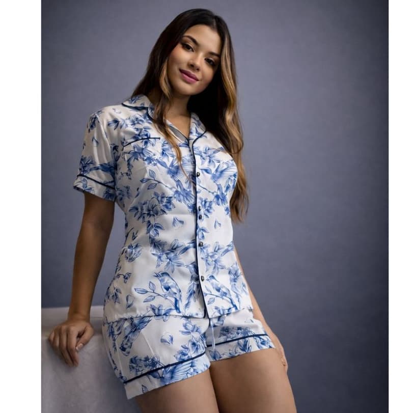 PIJAMA AMERICANO FEMININO/ SHORT DOLL/PIJAMA AMAMENTAÇÃO/ PÓS CIRURGICO