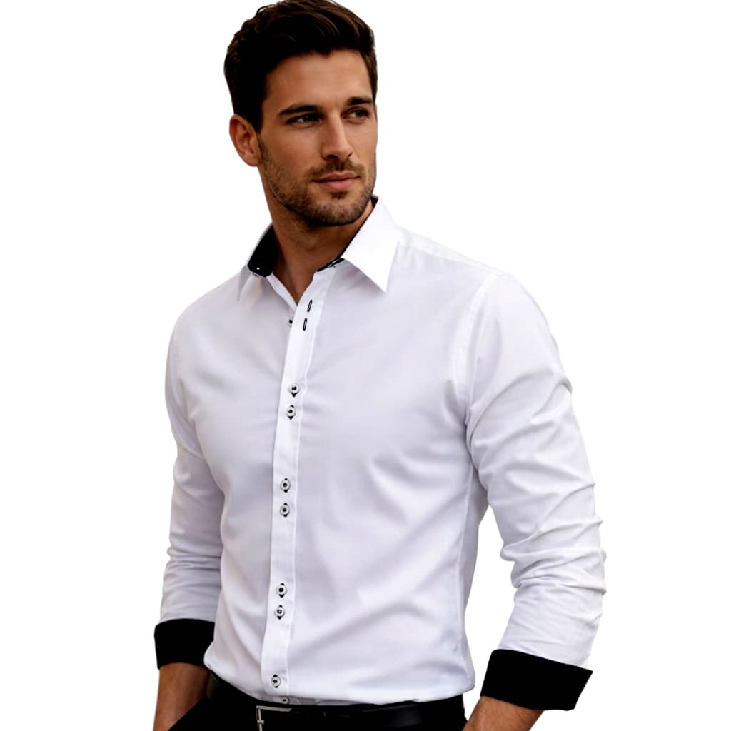 Camisa Social Masculina Slim Manga Longa Premium Não Amassa  Não Encolhe Não Solta Tinta Cor Branca Preta Azul Marinho