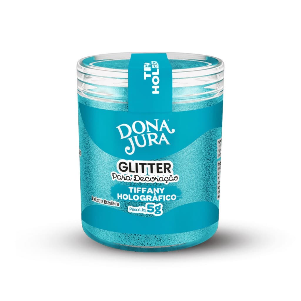 Glitter Para Decoração Azul Tiffany Holográfico 5g Dona Jura