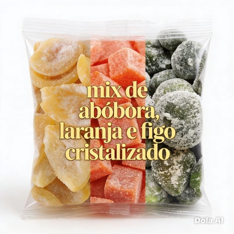 Mix cristalizados de Figo,abóbora e laranja