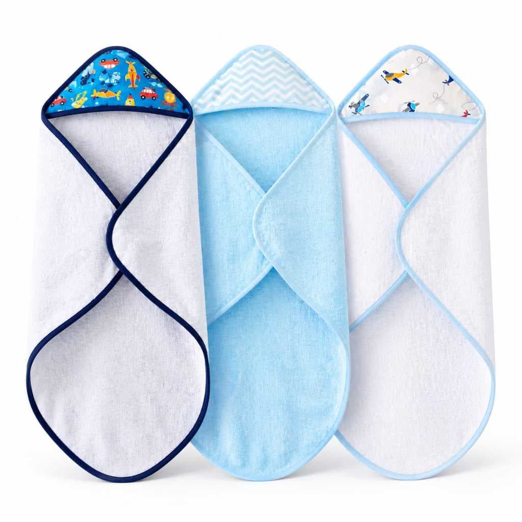 Kit 3 Toalha Sem Forro Sortida de Banho para Bebê com Capuz – Maciez, Conforto e Proteção