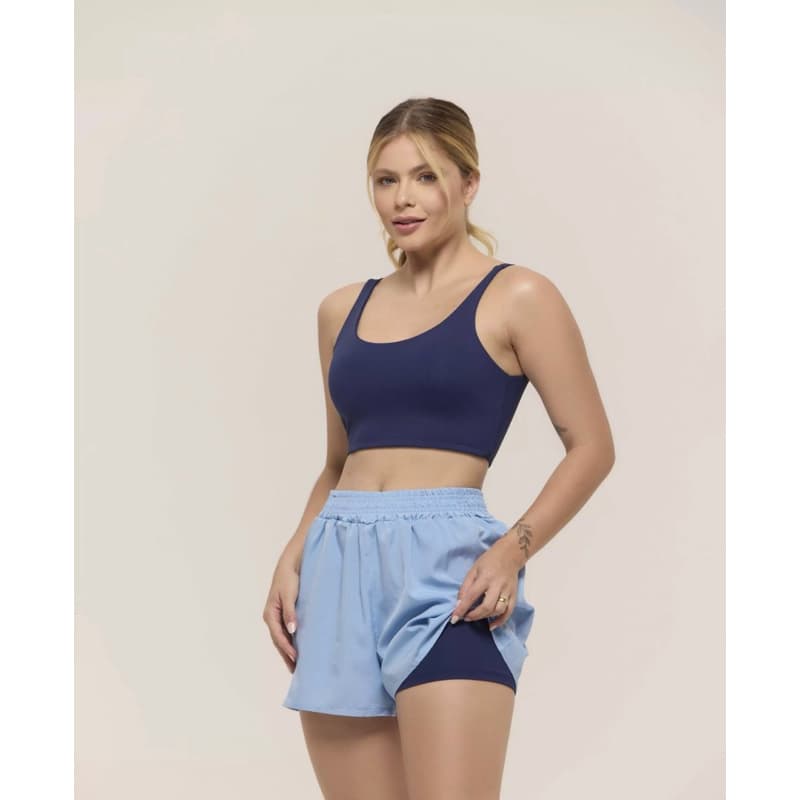 Conjunto Fitness Premium Top E Short Duplo Corrida Academia