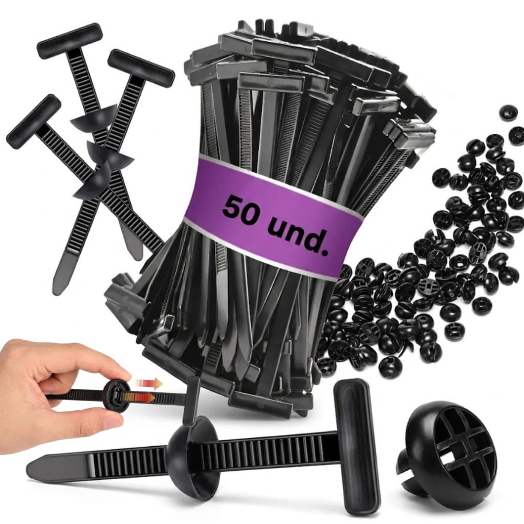 Kit 50 Abraçadeira Universal C Trava Enforca Gato Automotivo