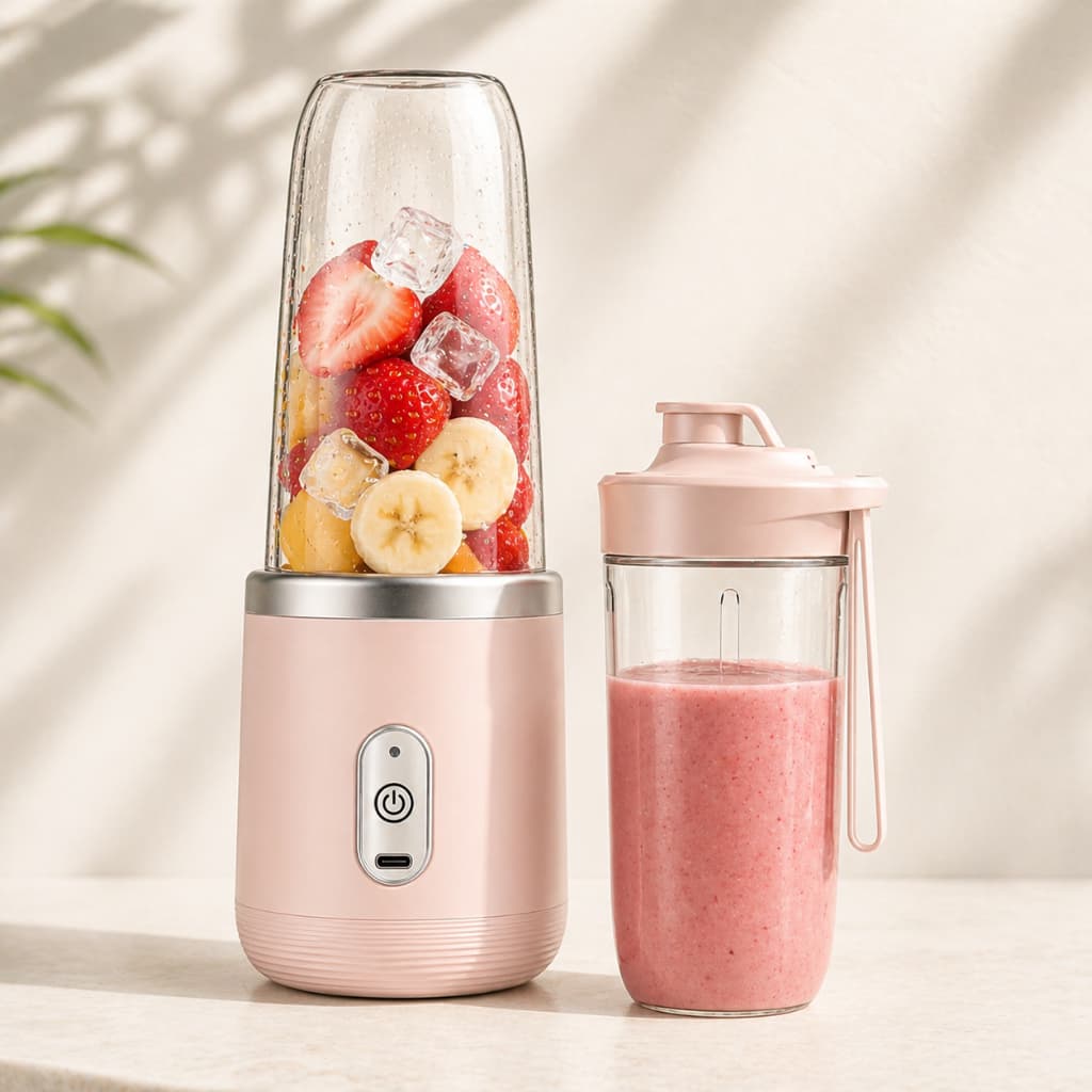 Mini Liquidificador Portátil USB Recarregável 400ml | Mini Mixer Sem Fio para Shakes | Smoothies | Academia