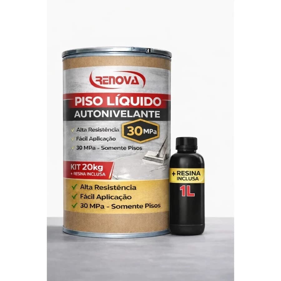 Piso liquido autonivelante rapido RENOVA 30mpa kit 20kg