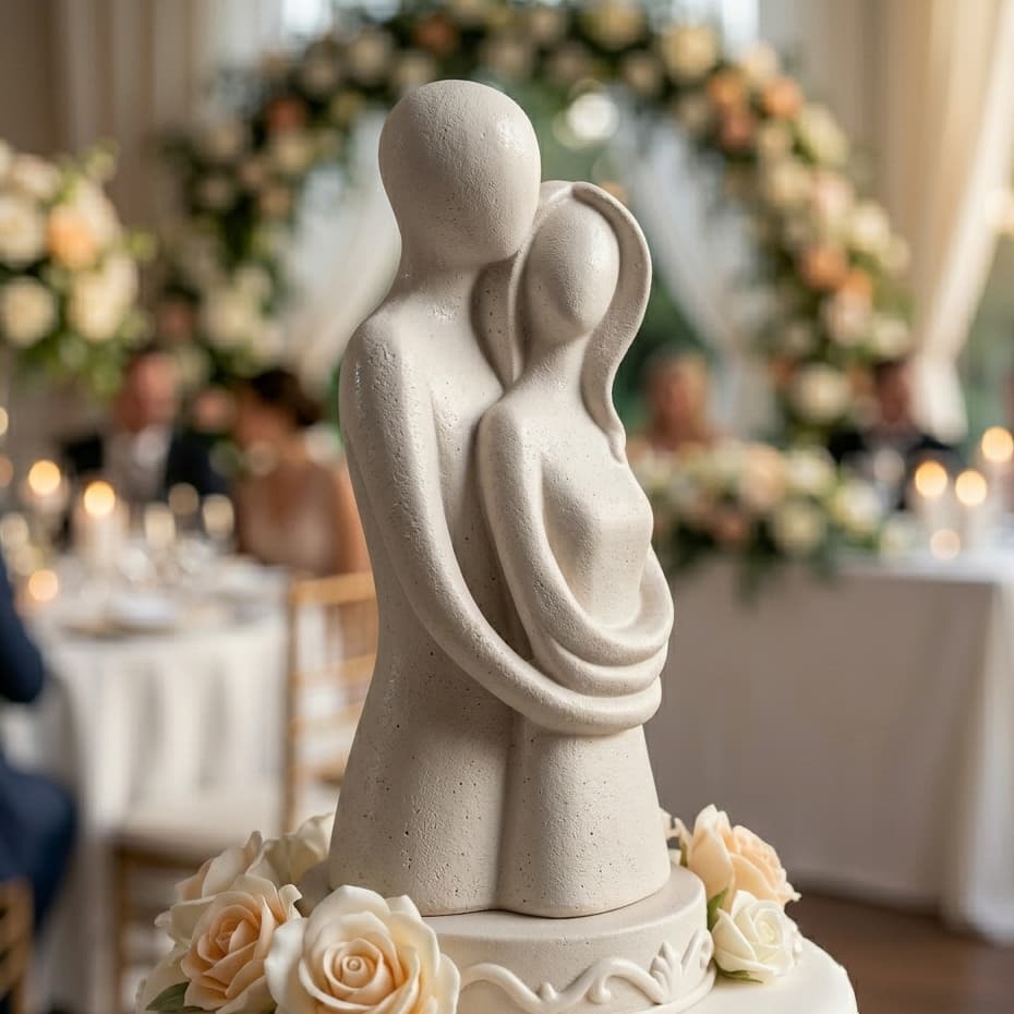 Escultura Topo Bolo Decoração Casal Romântico Arte Decorativa Toque Lar Moderno Personalizado