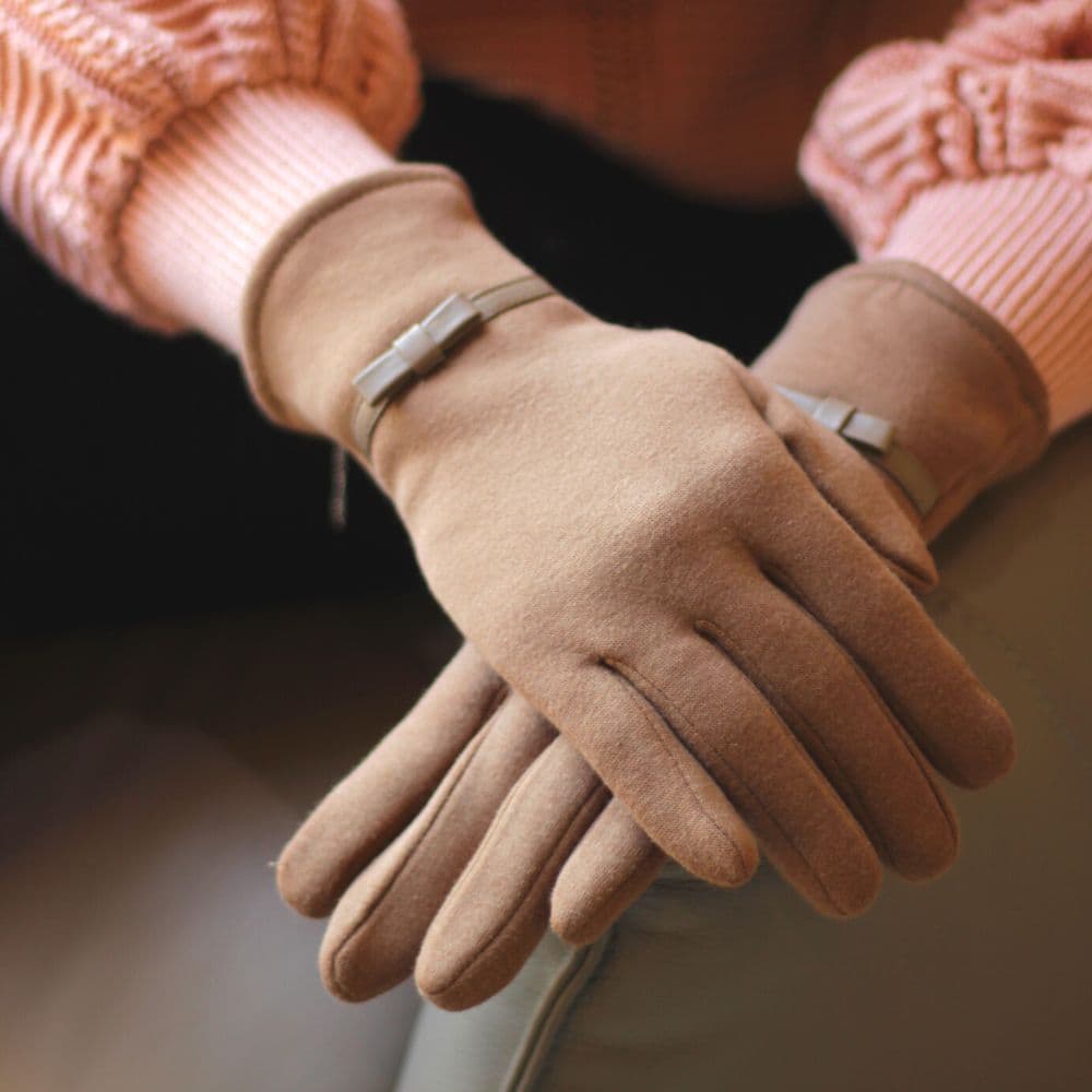 Luva para Inverno em Algodão Fendhi com Laço Elegante Feminino Moda