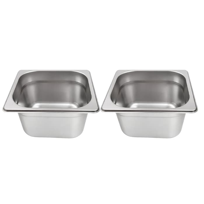 Kit 2 Cuba Gn 1/6 Inox 100mm Profissional ideal para Hamburguerias e lanchonetes