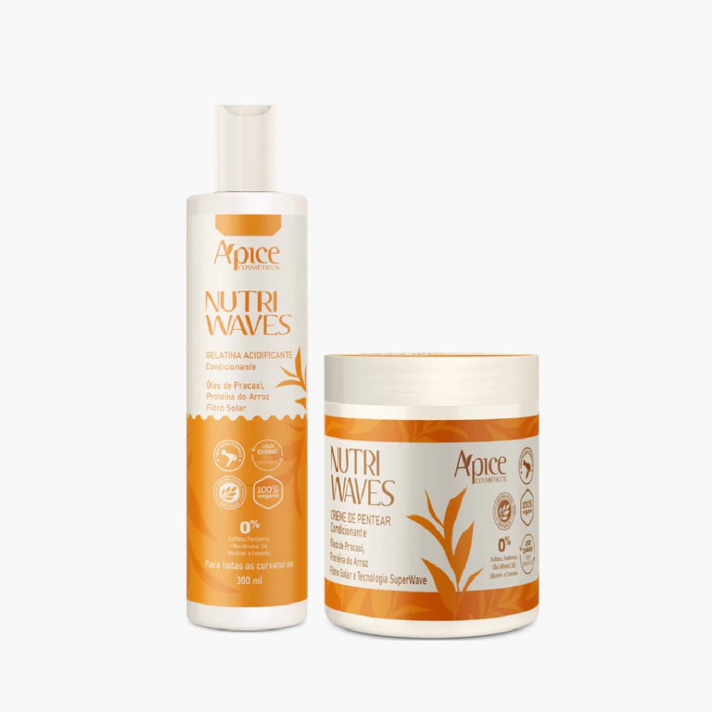 Kit Apice Nutri Waves Creme de Pentear 500g e Gelatina 300ml Apse