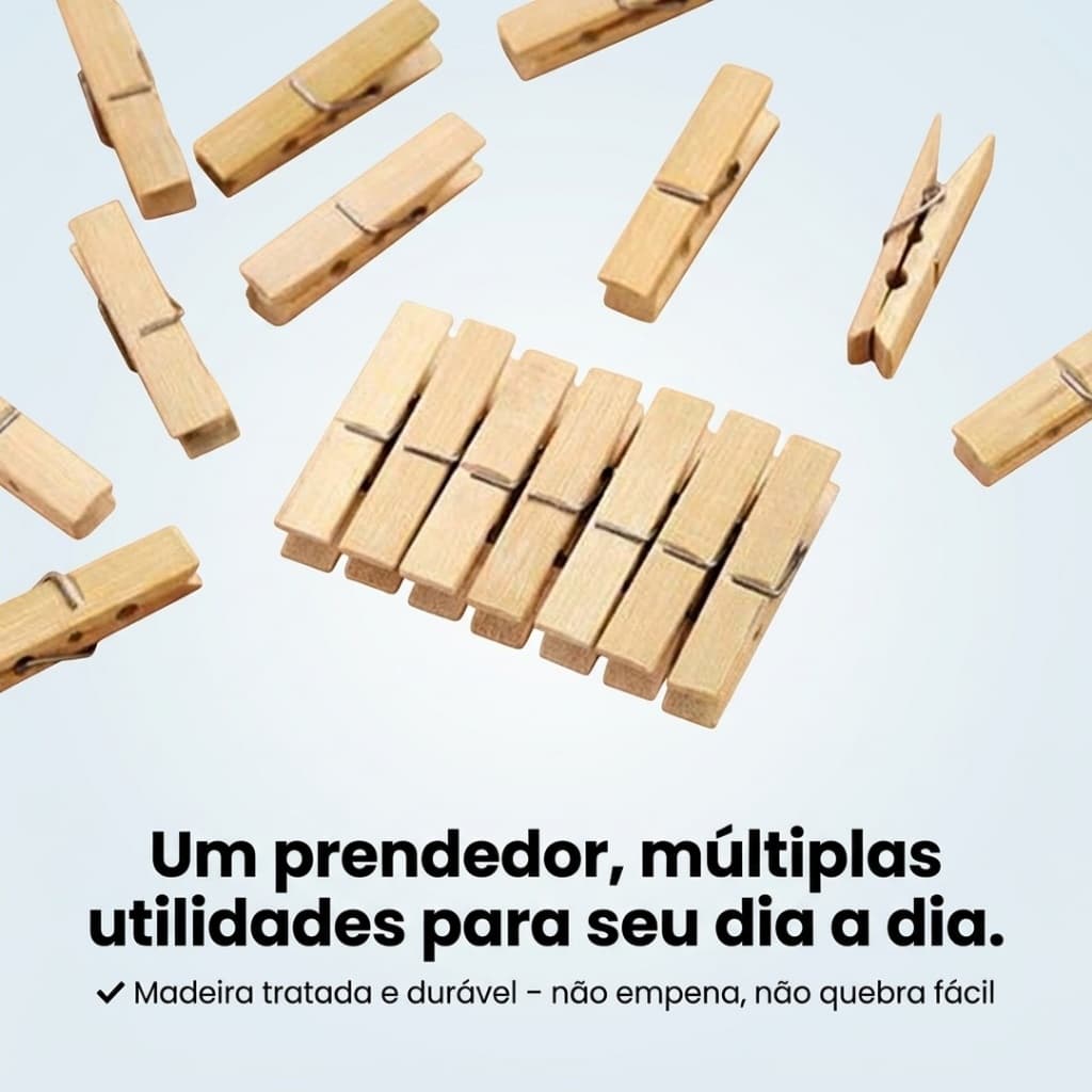 Prendedores de Madeira Premium – Super Resistentes Promoção