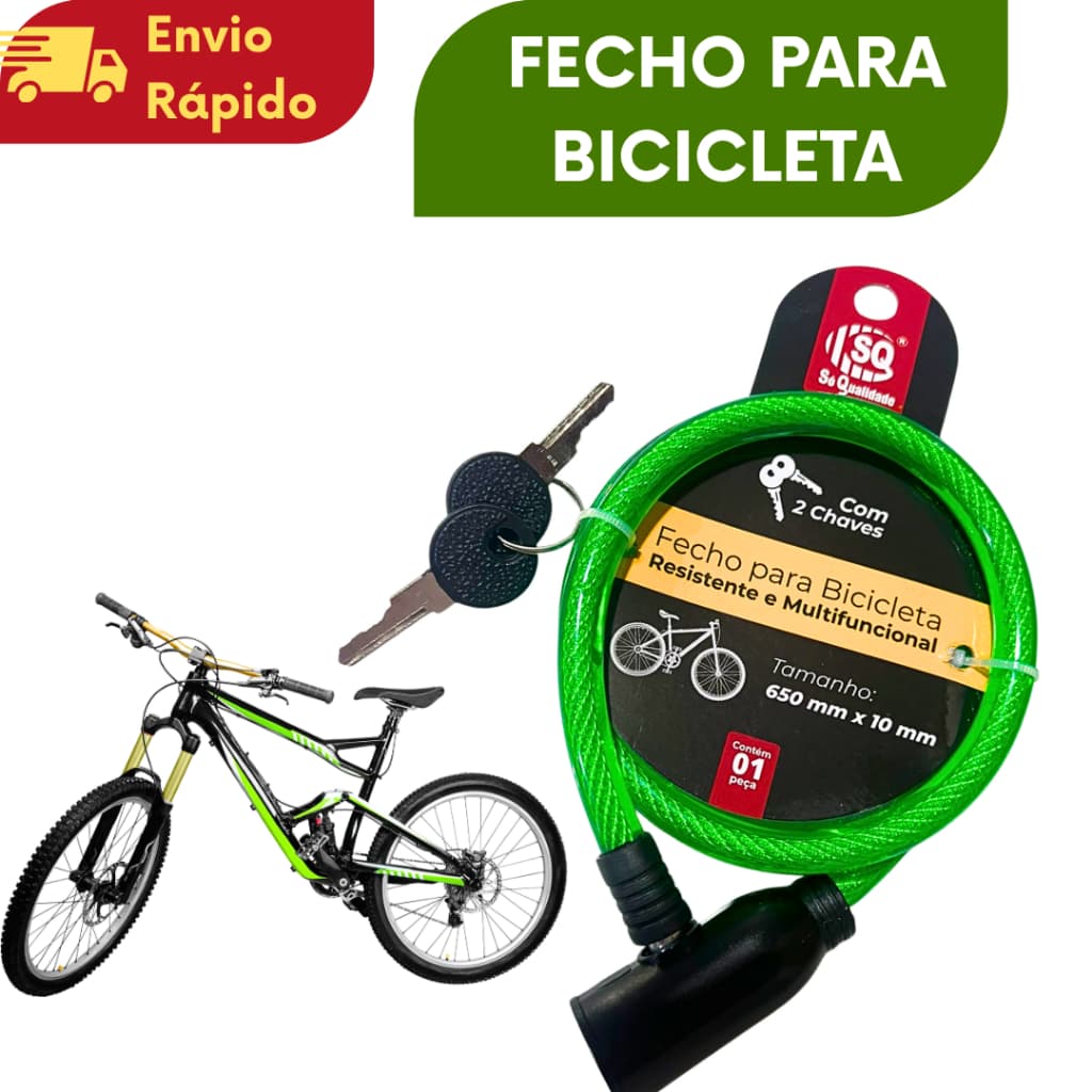 1/2/3/4 ou 5 UNIDADES Cadeado Para Bicicleta e Moto Com Cabo De Aço Resistente e Multifuncional 65 Cm