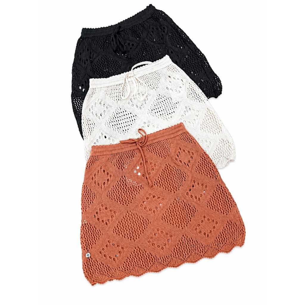 Saia Saída De Tricot Com Amarrção Frontal Moda Praia Piscina Presente Dia Das Mães