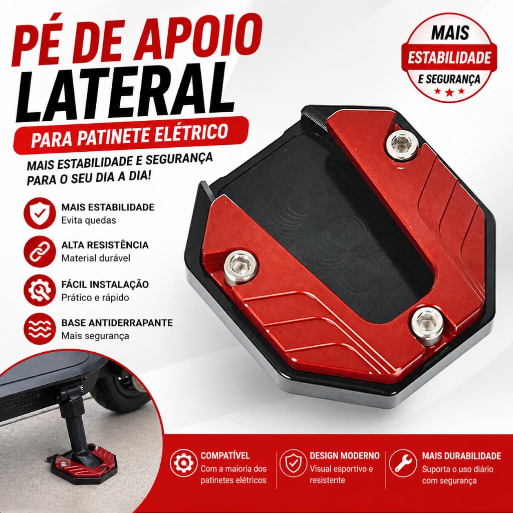 Protetor de Descanso Pezinho Anti-Derrapante Para Moto Universal FG-001