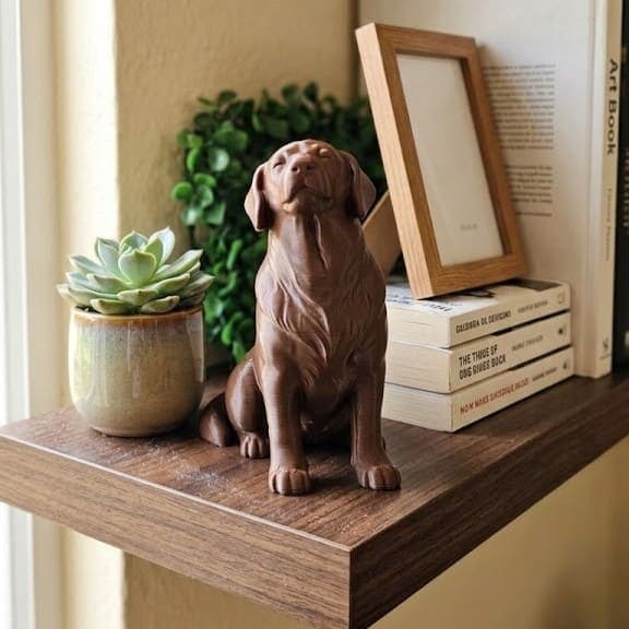 Decoração Escultura Cachorro Labrador Zen Calmo Enfeite Estante Mesa