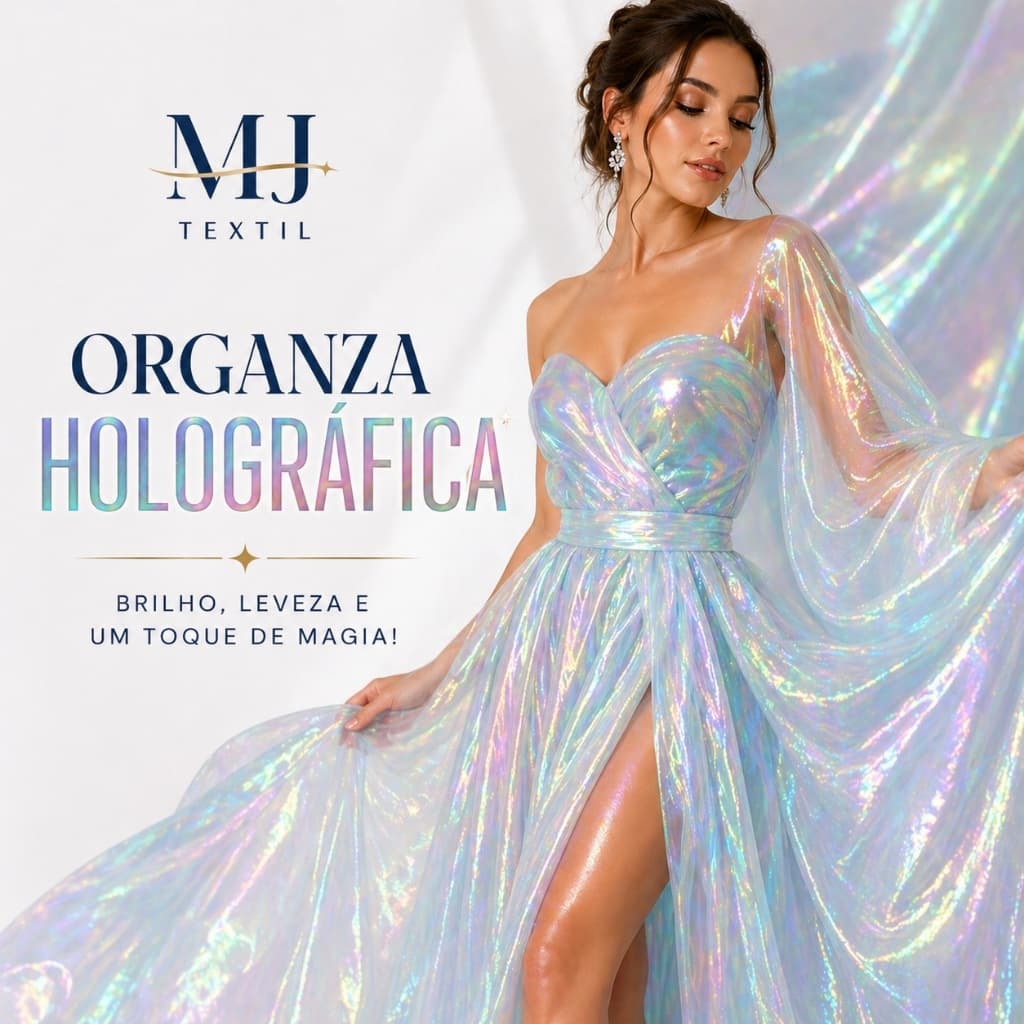 Tecido Organza Holográfica ✨ Brilho Furta-Cor | Leve e Perfeito para Festa e Decoração