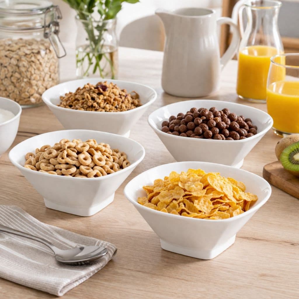 Kit 4 Tigelas 500ml Cumbuca Petiscos Sobremesa Bowl Plástico Resistente Cozinha Preto ou Branco