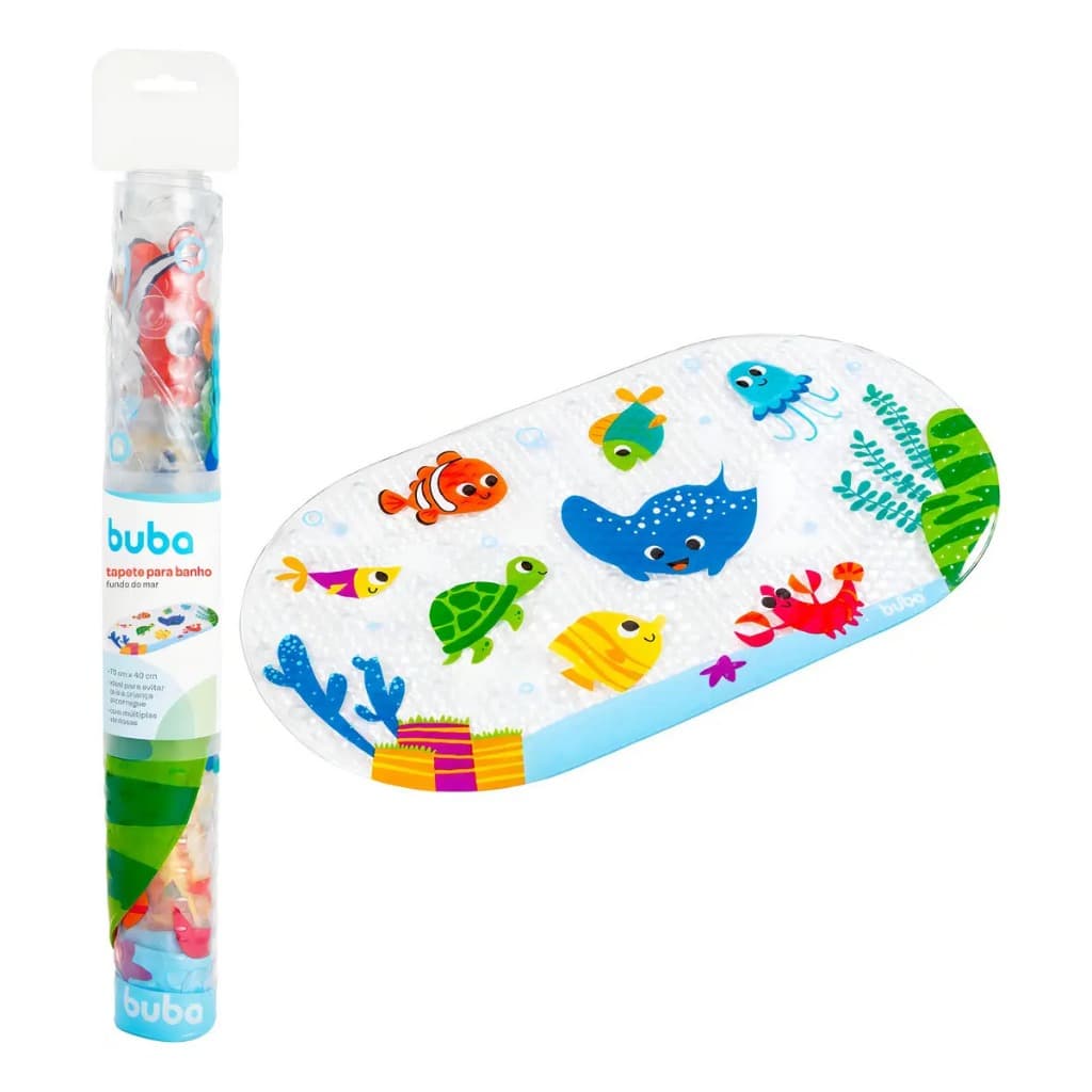 Tapete Banho Antiderrapante Ventosas Fundo Do Mar 17220 - Buba