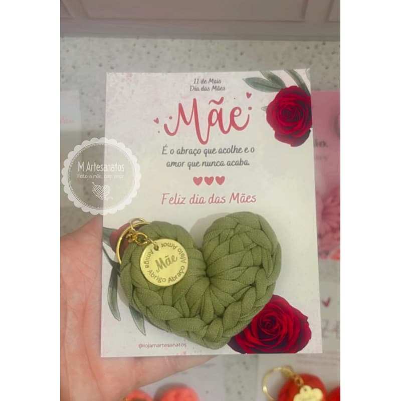 Chaveiro de Coração Lembrancinha Dia das Mães