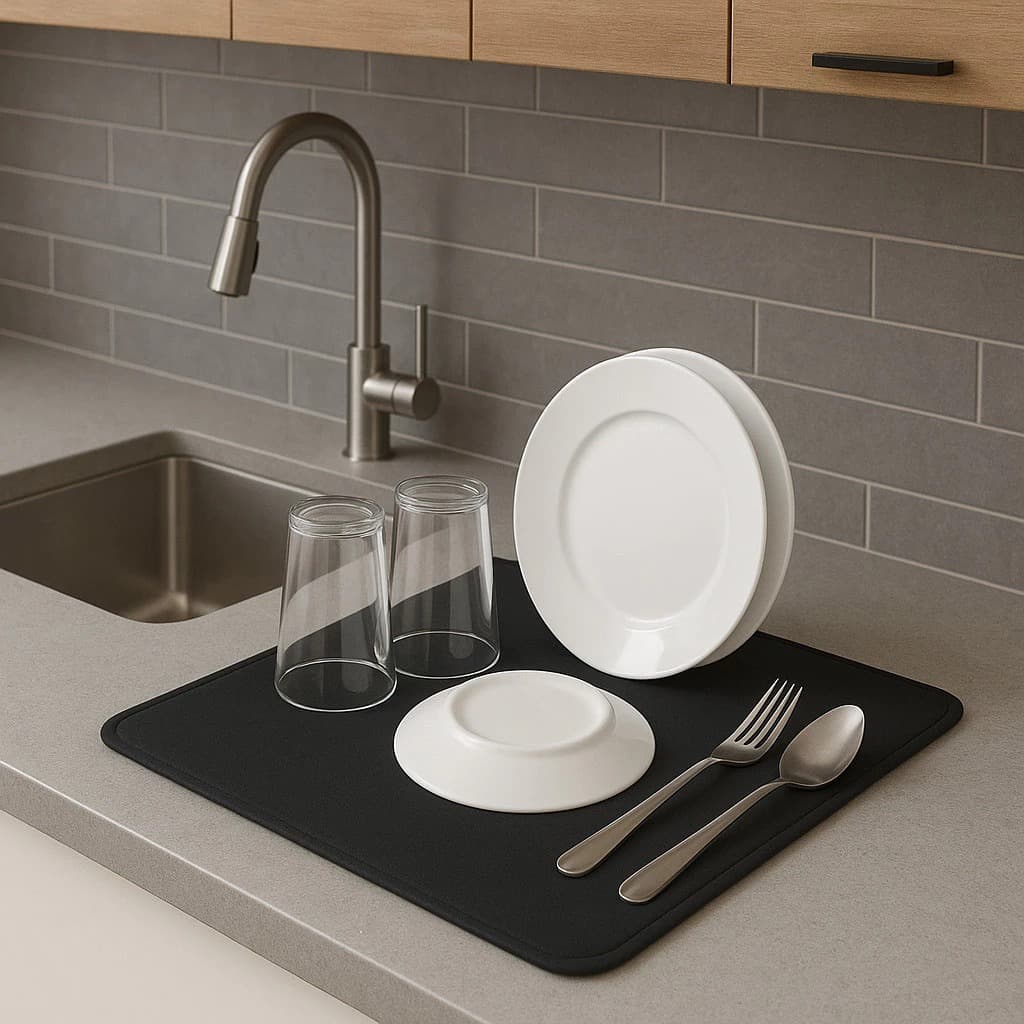 Tapete Escorredor de Louça 40x30cm Grande Absorvente e Antiderrapante para Cozinha