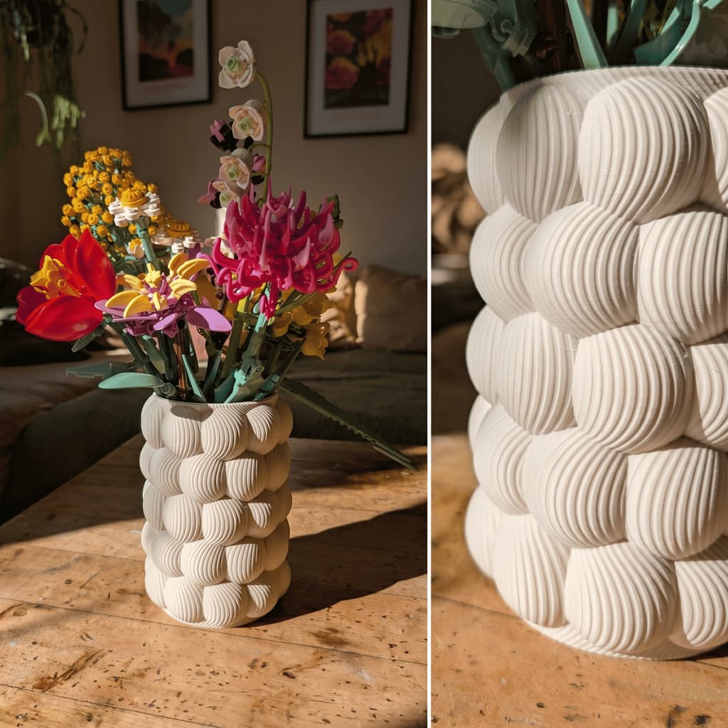 Vaso Decorativo Bubble Ondulado Moderno Aesthetic Cachepot para Flores Sala Quarto