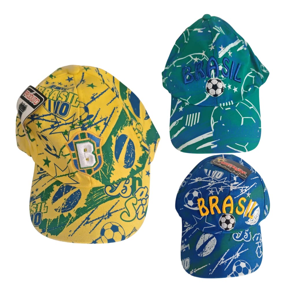 Boné Brasil Verde e Amarelo e Azul e Verde Torcedor